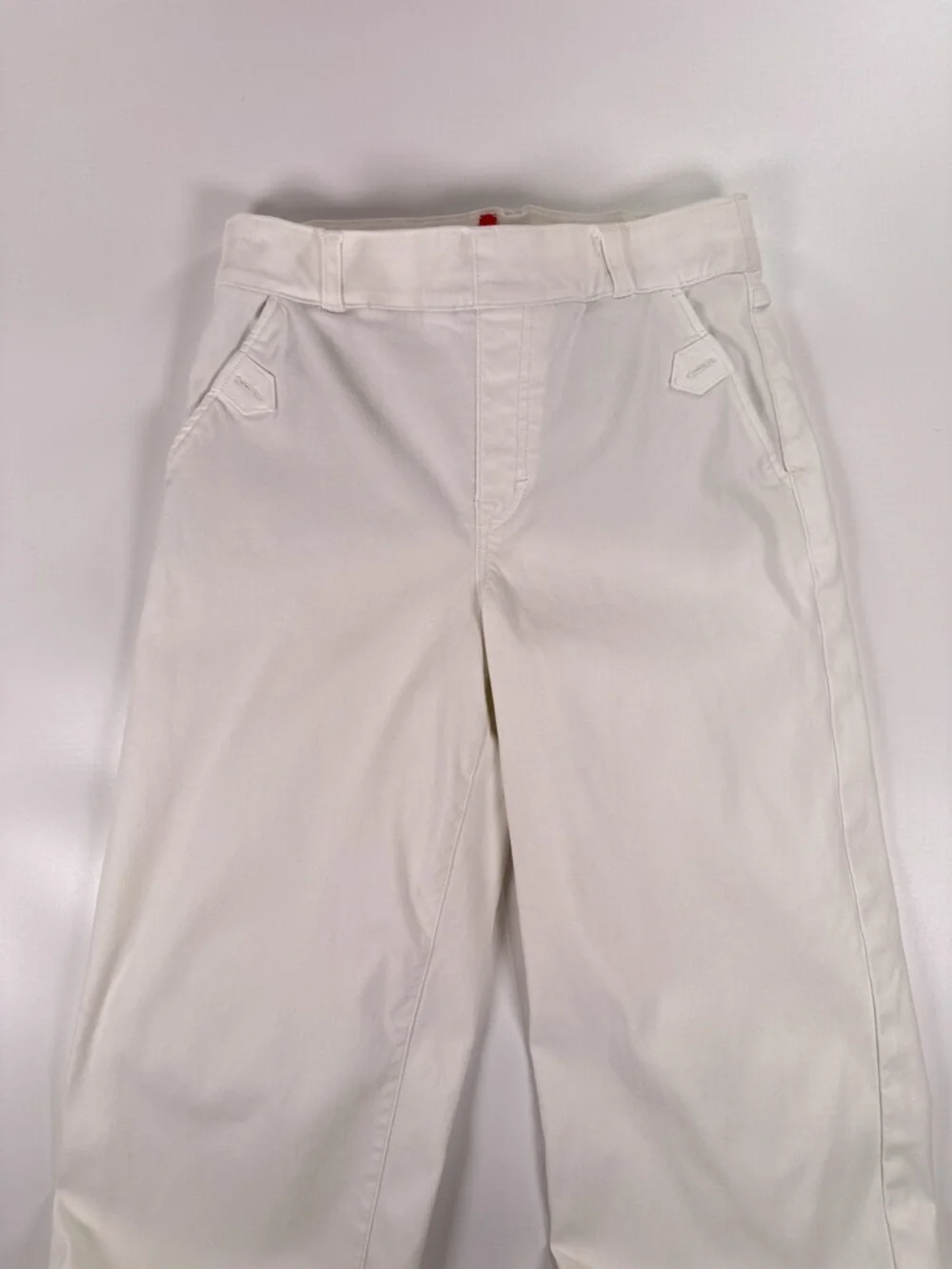Spanx White Stretch Twill Cropped Wide Leg Pants Medium Petite